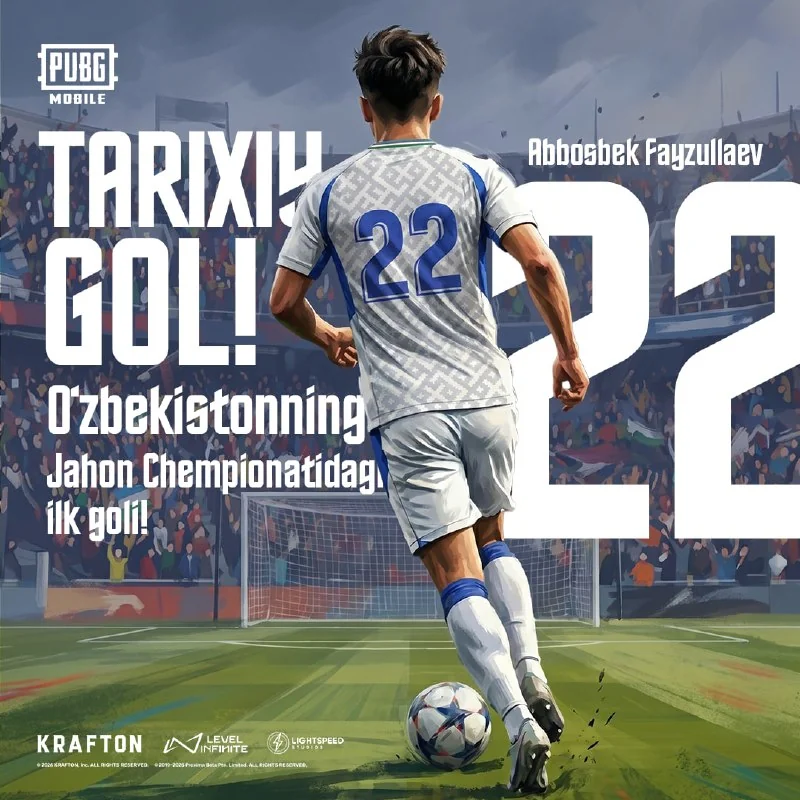Bugun 🇺🇿 O‘zbekiston uchun tarixiy kun — terma jamoa Jahon Chempionatidagi ilk golini urdi! ⚽️