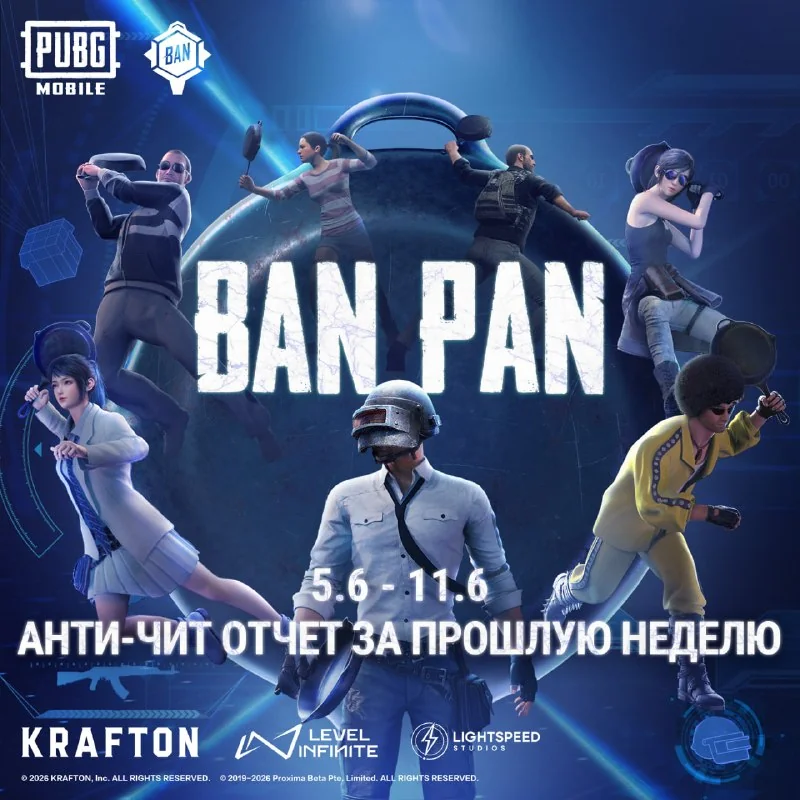 ⛔️ С 5 по 11 июня 284 895 аккаунтов и 10,112 устройств были навсегда заблокированы для доступа к нашей игре, из которых большинство по причине:
